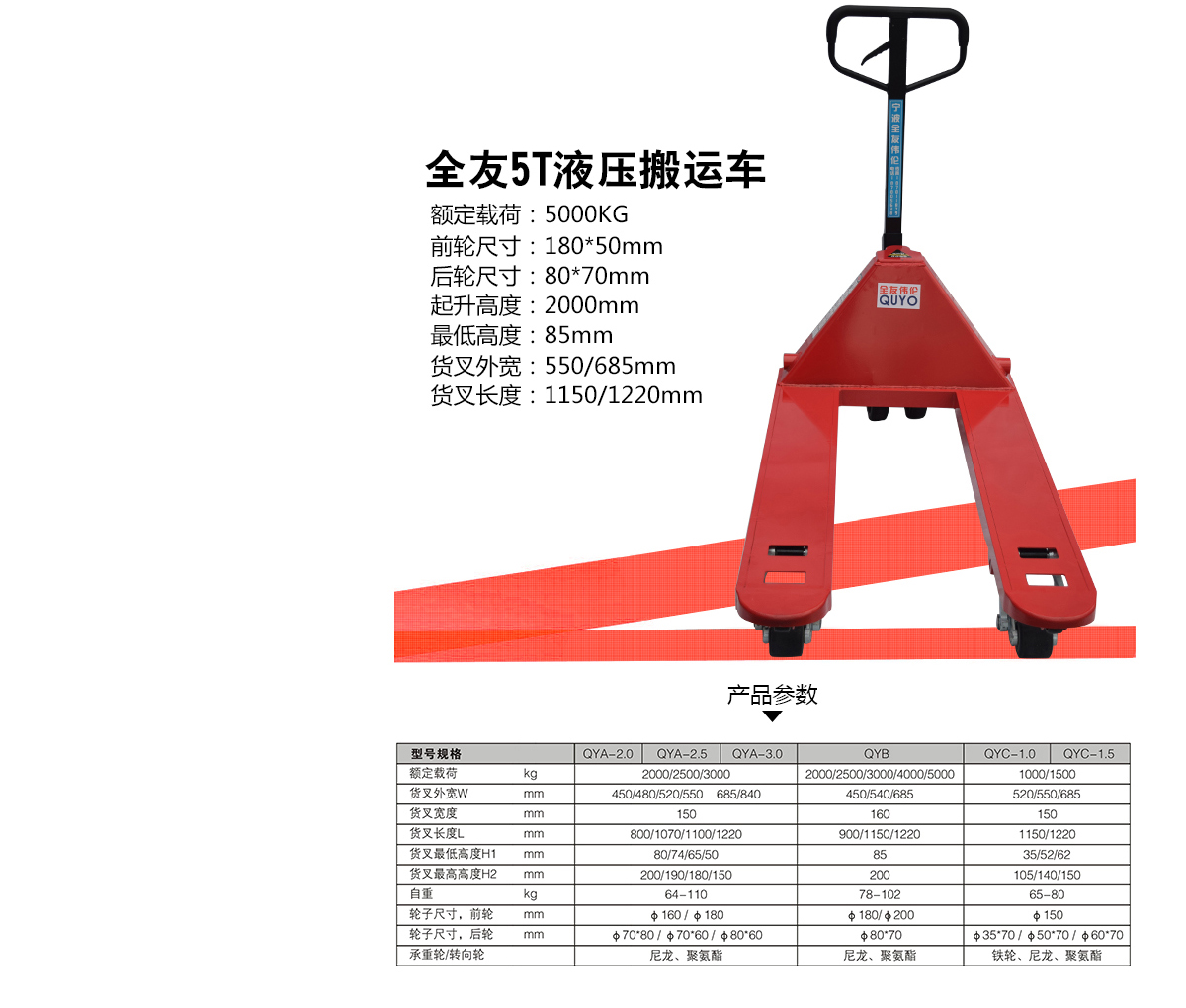 全友5T铁芯尼龙轮液压车(红色)5.jpg
